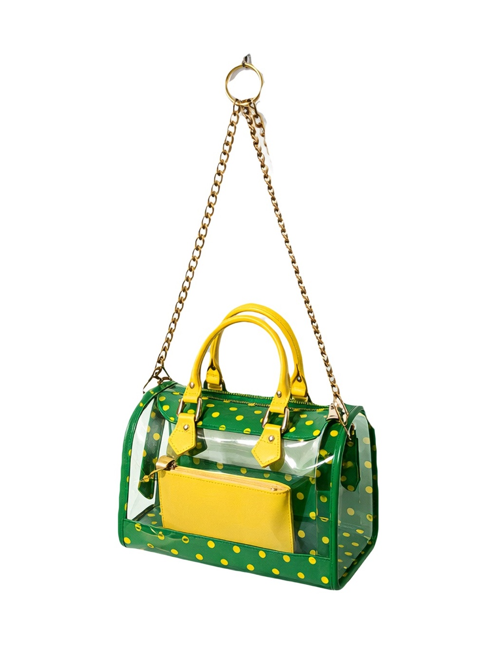 Stadium approved CLEAR bag NWT DustBag BagCharm incl. green yellow Upcycled